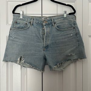 Agolde Distressed Denim Shorts in size 30